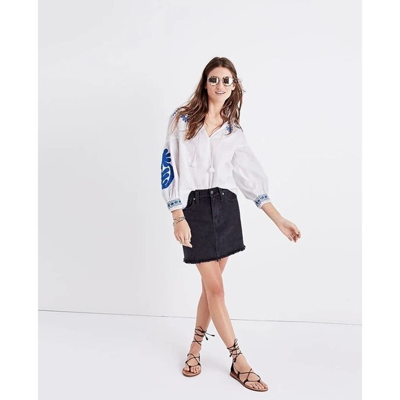 Madewell McCarren Raw-Hem Jean Skirt women’s size 32 - Picture 1 of 9